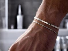 Elevate your style with our Men's Stackable Bracelets Set! 🌟 Crafted from high-quality 925 sterling silver and luxurious 14K gold plating, this set offers the perfect blend of elegance and sophistication. Whether you're going for a sleek, minimalist look or adding a touch of boldness, our set has it all: Dainty Cuff: A sleek, minimal design that's perfect for any occasion. ✨ Bangle: Classic and versatile, it stacks beautifully with other pieces. 💫 Box Chain: Adds a modern, geometric touch to y Men Cuff Bracelet, Modern Jubilee Bracelet Jewelry For Father's Day, Classic Stackable Sterling Silver Bracelet For Gift, Classic Stackable Sterling Silver Bracelet Gift, Classic Rectangular Cuff Bracelet Gift, Elegant Silver Bracelets For Father's Day, Minimalist Rectangular Cuff Bracelet As Gift, Minimalist Rectangular Cuff Bracelet Gift, Bangle Box