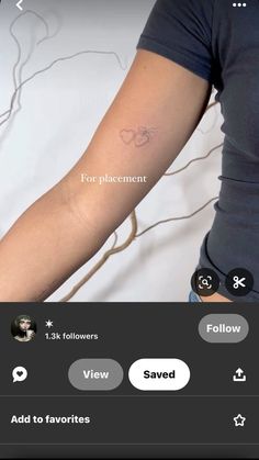 a person with a tattoo on their arm and the words for placement are below it