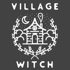 the village witch logo on a dark background