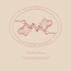 the label for wild petals is shown with two flowers in pink and white on a beige background