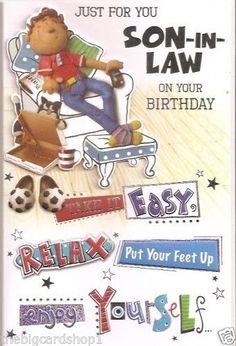 a birthday card with a teddy bear sitting on a chair