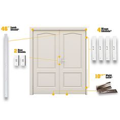 an image of a door with instructions for the parts labeled in this article and how to install it