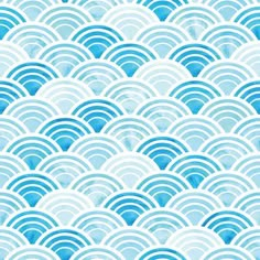 an abstract blue and white background with wavy lines in the shape of circles on top of each other