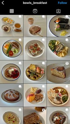 a series of photos showing different types of food