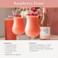 raspberry rose cocktail recipe with ingredients