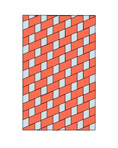 an orange and blue brick wall with squares on the bottom, in different colors that appear to be woven into each other