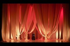 an image of a stage setting with drapes