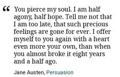 jane austen's quote about being in love