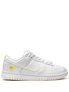 white/yellow leather panelled design signature Swoosh logo detail round toe perforated toebox logo patch at the tongue branded heel counter rubber sole Release Date: February 14th, 2023 These styles are supplied by a premium sneaker marketplace. Stocking only the most sought-after footwear, they source and curate some of the most hard to find sneakers from around the world. Nike Dunk Low Yellow, Nike Dunk Shoes, Mint Sneakers, Heart Sneakers, Dunk Shoes, Nike Dunks Low, Sneakers Sale, Orange Sneakers, Denim Sneakers