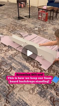 Stage Props Diy Cardboard Boxes, Foam Backdrop Stand, How To Make Foam Board Stand Up, Diy Large Party Props, Diy Cardboard Stand, Birthday Props Diy, How To Make Backdrop Stand, Foam Board Backdrop Diy, Diy Balloon Stand