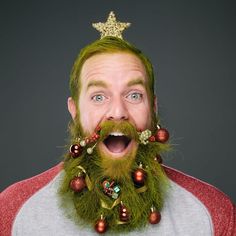 Festive Hair, Tree Braids, Awesome Beards, Christmas Hairstyles, Ribbon On Christmas Tree, Christmas Hair, Rainbow Hair