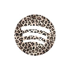 the letter e is made up of an animal print pattern, and has black spots on it