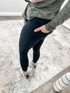 Introducing our Back Pocket Leggings, the perfect blend of comfort and convenience. Made from soft material, these leggings will feel like a second skin. With the added benefit of back pockets, you can now easily carry your essentials wherever you go. Ideal for any active lifestyle, these leggings are a must-have for every wardrobe. Model is 5'3" wearing a medium Long Sleeve Tank Top, Pocket Leggings, Top Graphic Tees, Back Pocket, Active Lifestyle, Dress Romper, Second Skin, Short Pants, Denim Pants