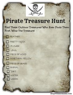 a pirate treasure hunt is shown in this image