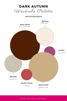 the color scheme for dark autumn with different shades and colors on it, including brown, white