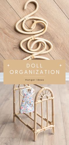 a wooden christmas tree with the words doll organization hanging on it's side and an image