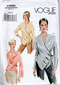 two women's tops and pants sewing pattern, with one woman in the background