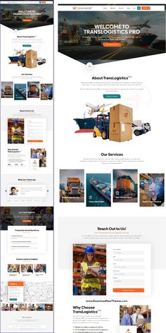 the website design for transport company