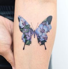 2022 New butterfly tattoo ideas. Blue Fine Line Tattoo, Blue Morpho Tattoo, Colourful Butterfly Tattoo, Large Butterfly Tattoo, Blue Tattoo Ideas, Blue Orchid Tattoo, Tattoo Colourful, Tattoos For Women Cat, Colourful Tattoo