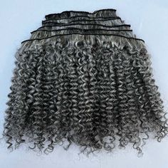 Item; Soul Lady Silver Gray Human Hair Curly Hair Clip In Hair Extensions Hair Material: Real Human Hair, No Synthetics & Fibbers Hair Color: Silver Grey Color Hair, Salt & Pepper Color, (For Women Over 50) Hair Texture: Jerry Curly Hair Hair Extensions Specification For Regular Set: 6 Pieces/Set, 22 Clips; One Weft With 5 Clips;Two Wefts With 4 Clips; Three Wefts With 3 Clips Hair Features: No Tangle, No Shedding, Healthy, Soft, No Impurities, No Strange Smell, Can Be Straightened, Curled, Dyed Curly Hair Clip, Curly Silver Hair, Hair Color Silver, Hair Clip In Extensions, Tree Braids, Silver Hair Clip