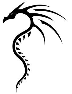 a black and white dragon tattoo design