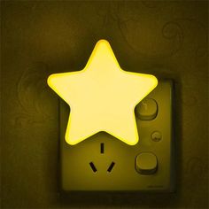 Cute Star LED Plug-in Night Light Star Night, Star Night Light, Bedroom Bedside Lamp, Cute Star, Cute Stars, Dream Room Inspiration, Cute Room Decor, Stars At Night, Light Control