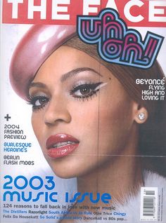 a magazine cover with an image of a woman's face