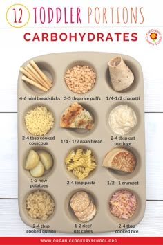 the 12 toddler portions carbohydrates are in their tray