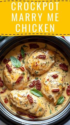 Need a quick weeknight dinner? Crockpot Marry Me Chicken is the perfect slow cooker recipe! Juicy chicken, rich parmesan sauce, and sun-dried tomatoes make this dish a family favorite. Save this pin and make your weeknight meals easy and delicious with this simple recipe!