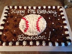 a birthday cake with a baseball on it