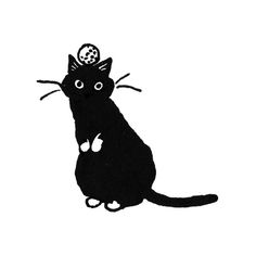 a black cat with a skull on it's head