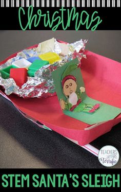 an origami santa's sleigh craft is featured in this christmas card