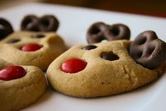 there is a cookie shaped like a reindeer's nose