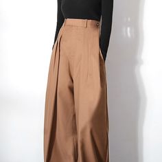 With a wide-leg silhouette and creases at the front, these palazzo pants from Vivian Seven will surely be your new favorite. Full Length Zip fly with hook-and-bar closure Side-seam pockets Wide leg Polyester, spandex Machine wash, dry flat Item #2474 Women's wide-leg pants/trousers SIZE INFO US2=UK6=EU32=XS US4=UK8=EU34=S US6=UK10=EU36=S US8=UK12=EU38=M Wide Pants Outfit, Camel Dress, Wide Leg Palazzo Pants, Casual Wide Leg Pants, Tie Dye Cotton, Linen Maxi Dress, Trouser Pants Women, Pantalon Large, Mode Inspo