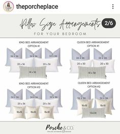 pillow sizes and measurements for your bedroom