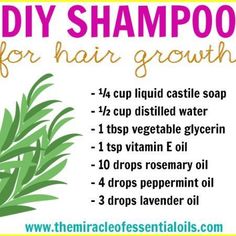 Diy Shampoo For Hair Growth, Essential Oil Shampoo Recipe, Recipe For Hair Growth, Shampoo For Hair Growth, Essential Oil Shampoo, Essential Oil Hair Growth, Hair Growth Foods