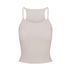 Basic Fitted Tank Top With Scoop Back, Sporty Seamless T-back Tank Top, Casual Tops With Bra-friendly Scoop Back, Sporty Seamless T-back Top, Basic Tank Top With Minimal Stretch, Basic Everyday Tank Top With Minimal Stretch, Compressive Scoop Back Top For Yoga, White Seamless Scoop Back Top, White Seamless Tops With Scoop Back