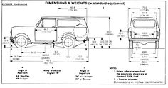 an image of a drawing of a vehicle with measurements on the front and back sides