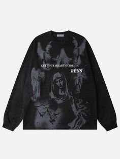 Sweatshirts – Aelfric eden Top Streetwear Brands, Aelfric Eden, Angel Print, Asian Street Style, Oversize Fashion, Vintage Suede, Roblox Fits