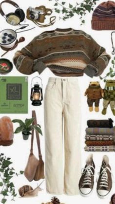 Cottage Core Hippy Outfits, Autumn Outfit Inspo 2022, Outfit Inspo Cottagecore Grunge, Cute Cottagecore Outfits Grunge, Bombfire Outfits, Cottage Core Indie Outfits, Earthy Grunge Outfits Aesthetic, Cottagecore Outfits Sweater, Vintage Autumn Aesthetic Outfits