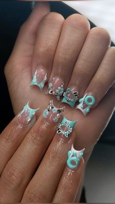 Extra Nail Ideas, Birthday Nails Scorpio, Short Birthday Nails, Nails Scorpio, Acrylic Nails Ideas, Junk Nails, Acrylic Toe Nails, Black Acrylic Nails, Acrylic Nail Set