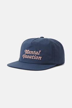 The Mental Vacation Hat is made from 100% nylon and features a retro type embroidery. 100% Nylon 5-panel hat Mid-crown unstructured Katin custom embroidery Snapback closure Surf Hat, Vacation Hat, Surf Hats, Flat Heel Boots, Cut Clothes, Beanie Style, Surf Outfit, Panel Hat, Sneaker Slippers