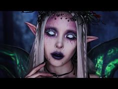 Dark Fairy Makeup, Fairy Halloween Makeup, Dark Fairy Costume, Pixie Costume, Pixie Makeup, Elf Cosplay, Fairy Halloween Costumes, Halloween Fairy, Horror Makeup