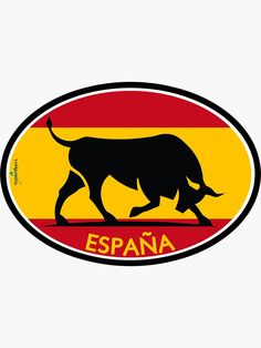 an image of a bull with spanish flag on it's back and the word espana