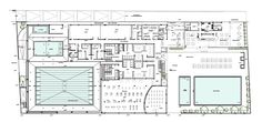 an architectural drawing shows the floor plan for a building with multiple floors and several windows