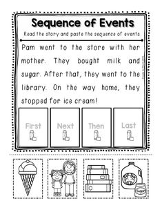 the sequence of events worksheet for students to learn how to read and write