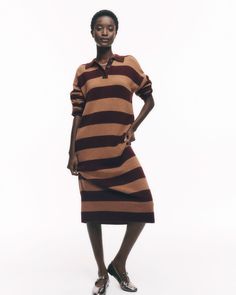 Effortlessly chic and sustainably crafted, this striped sweater dress combines recycled cashmere and wool for ultimate comfort. Striped Sweater Dress, Midi Maxi Dress, Striped Sweater, Sweater Dress, Cashmere, Maxi Dress, Wool, Dresses