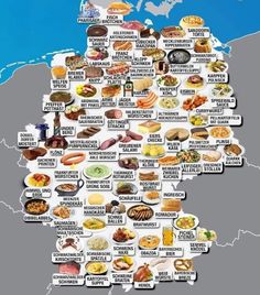 a map with many different types of food in the shape of a tree on it