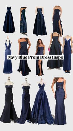 💙💙💙 Blue Grad Dresses, Navy Blue Prom Dress, Navy Blue Prom, Navy Prom Dresses, Prom Dress Inspo, Navy Blue Prom Dresses, Gorgeous Prom Dresses, Blue Prom Dress, Deb Dresses