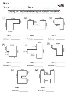 worksheet for finding area and perimeter of regular polygons worksheet